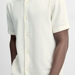 Zara Cream Casual Button Down Shirt